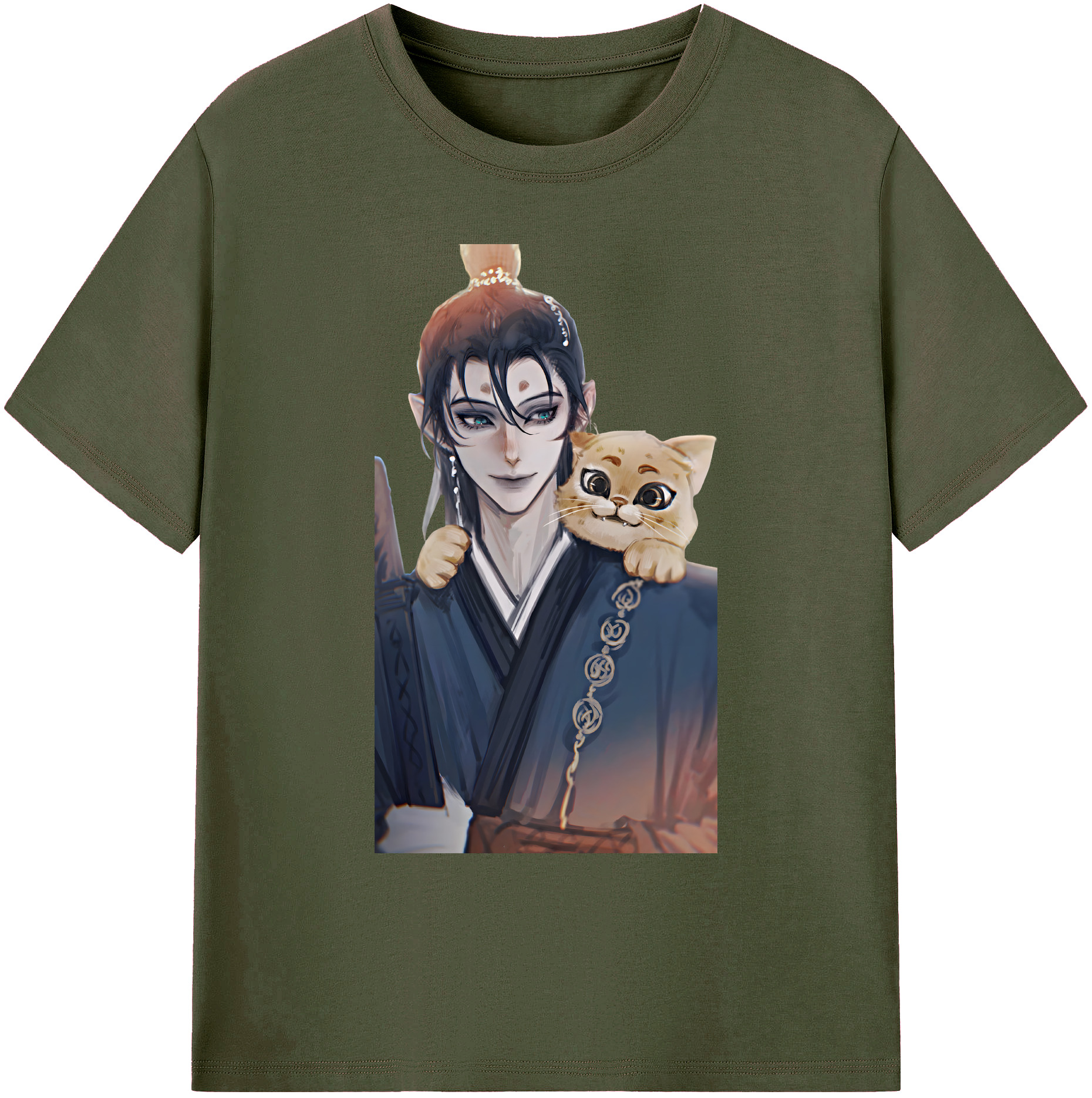 （画像用） Ne Zha 2 ナタ 魔童の大暴れ 綿100％ メンズ半袖Tシャツ｜肌触りやわらか＆通気性